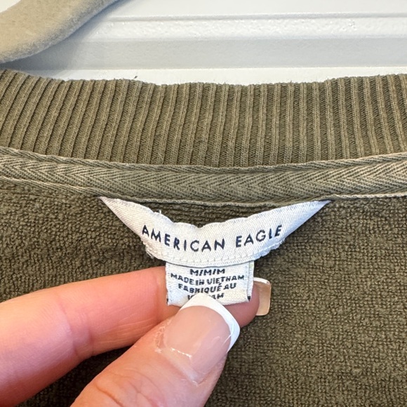 Olive Green Henley Sweatshirt - Picture 4 of 4